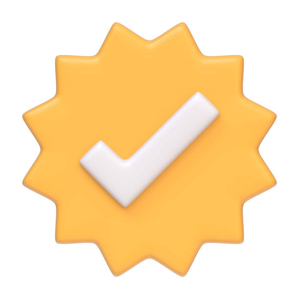 istock Yellow verify check icon isolated on white background 1942765542