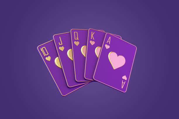 istock Playing cards on a purple background 1942768196