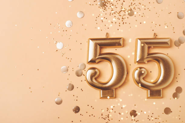 istock 55 years celebration. Greeting banner. 1942785569