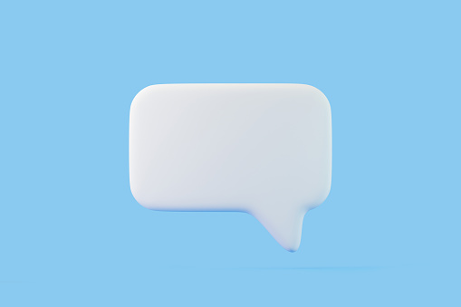 Speech Bubbles with Quotation Mark - 3D Rendering