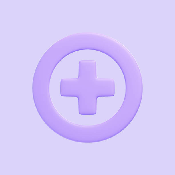 istock Purple plus symbol isolated on purple background 1942788832