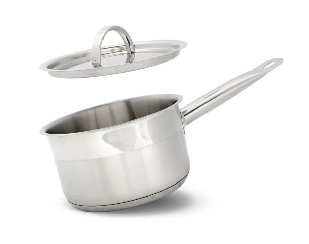 istock One steel saucepan with strainer lid isolated on white 1942813586