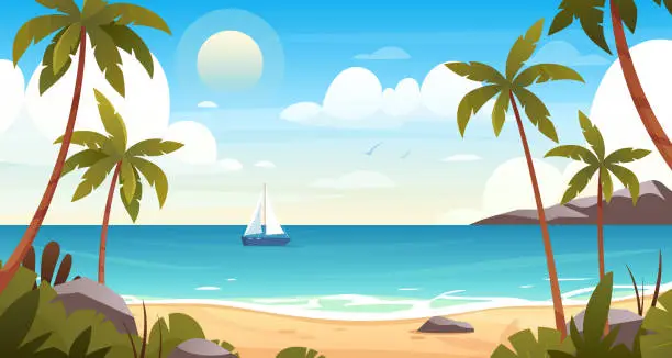 Vector illustration of Summer beach