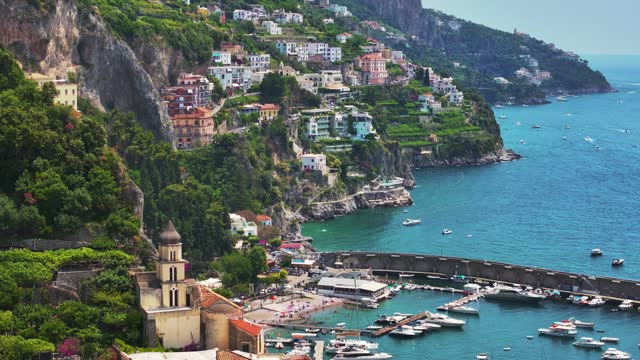 Positano, tourist destination on the Amalfi Coast, Italy.