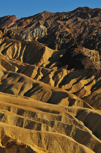 The spectacular geological wonderland surrrounding Zabriskie Point, Death Valley National Park, California, USA.