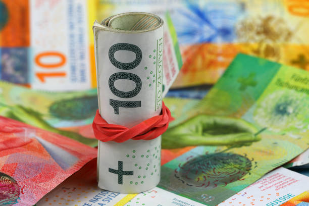 istock One roll of Polish notes placed on Swiss notes 1942942907