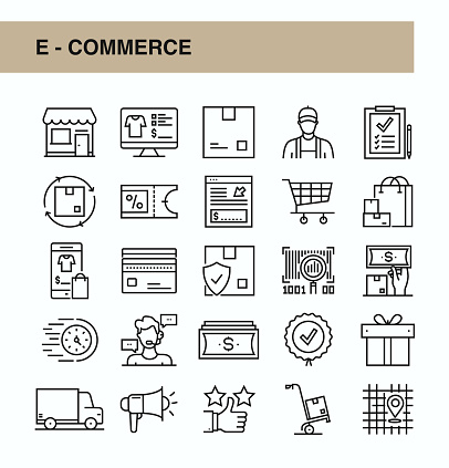 This collection consists of icons created to make product search, payment, delivery and shopping faster and easier. The icons have a simple and elegant expression and consist of 32px. These symbols, which can be used in print and digitally, can also be changed optionally.