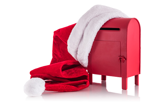Santa Claus mailbox waiting for letters.