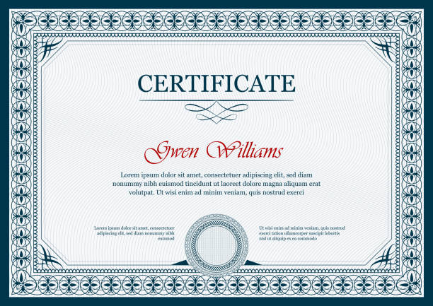Certificate Diploma Template Vector certificate of achievement, appreciation template. Simple stylish diploma design template. voucher stock illustrations