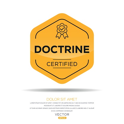 Doctrine Certified badge, vector illustration.
