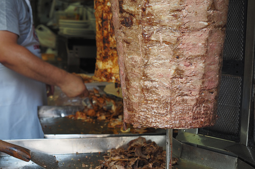 rotating traditional gyros meat ,