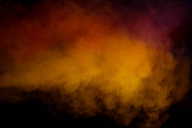 istock Orange and red steam on a black background. 1943071706