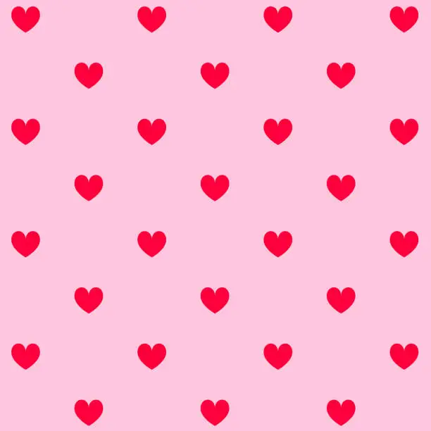 Vector illustration of Pink hearts pattern. Valentine background.