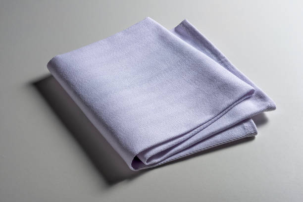 istock Perspective view of folded light blue napkin 1943136814