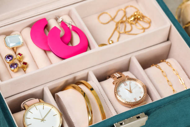 istock Jewelry box with many different accessories, closeup 1943174667