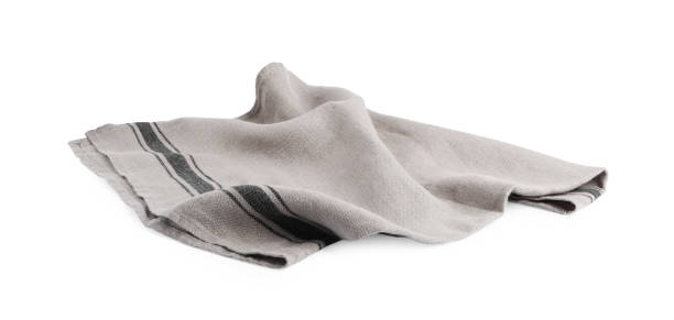 istock New grey fabric napkin on white background 1943199078