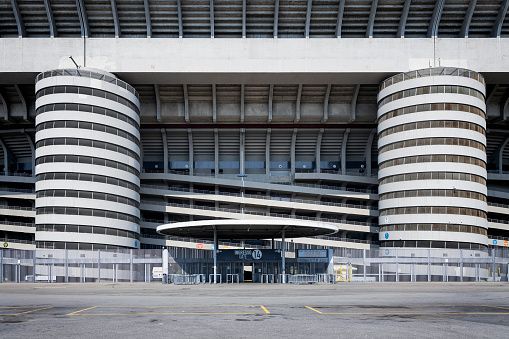 The San Siro stadium or The Stadio Giuseppe Meazza, a football stadium in the San Siro district of Milan, Italy, the home of A.C. Milan and Inter Milano