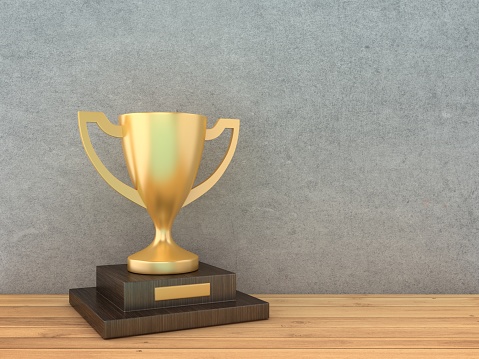 3D Trophy - Wall Background - 3D Rendering