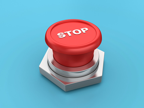 STOP Push Button - Color Background - 3D Rendering