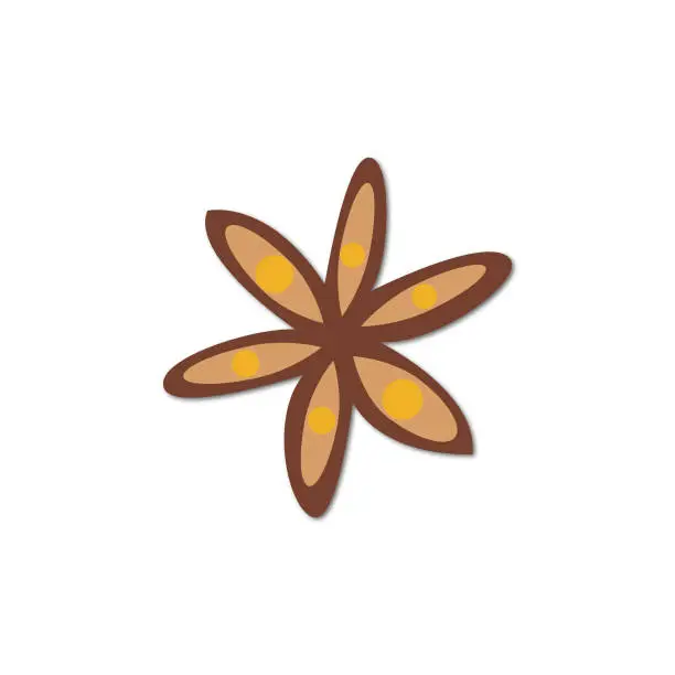 Vector illustration of Vector flat illustration. Star anise icon on a white background. Perfect as a symbol or logo for your design.