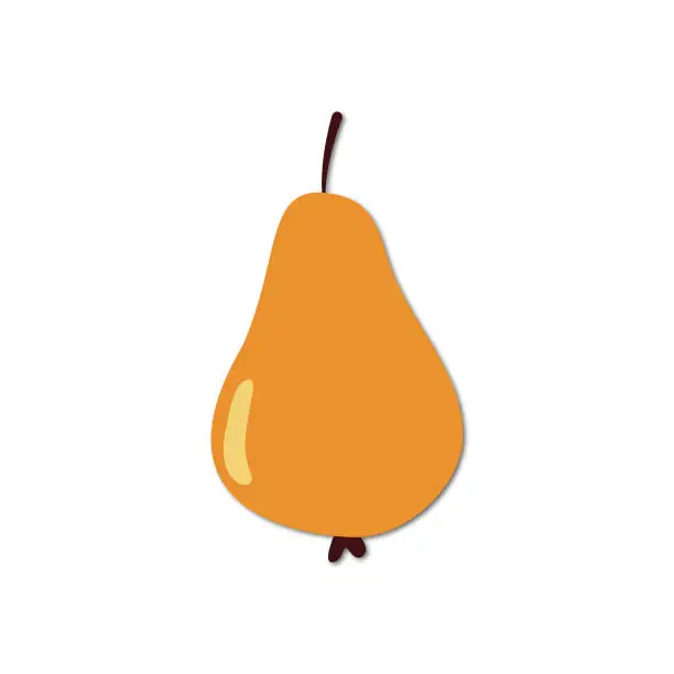 Vector illustration of Vector flat illustration. Pear icon on a white background. Perfect as a symbol or logo for your design.
