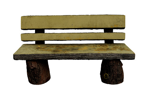 Isolated image of an old wooden bench.