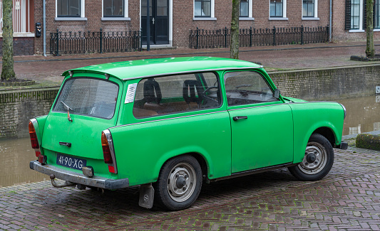 Franeker, The Netherlands, 06.01.2024, Old timer Trabant 601 K from 1973 parked in the street