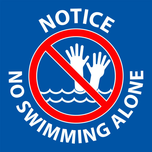 Pool Safety Sign Notice, No Swimming Alone Pool Safety Sign Notice, No Swimming Alone little grebe (tachybaptus ruficollis) stock illustrations