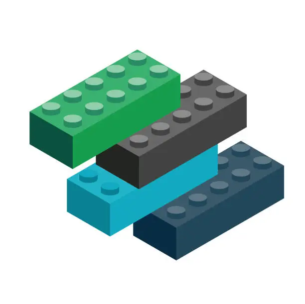 Vector illustration of building colorful blocks