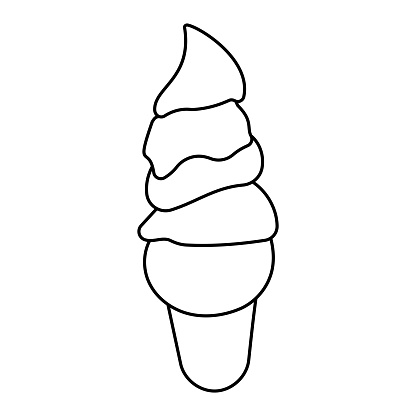 ice cream summer heat chocolate icon element line doodle vector illustration