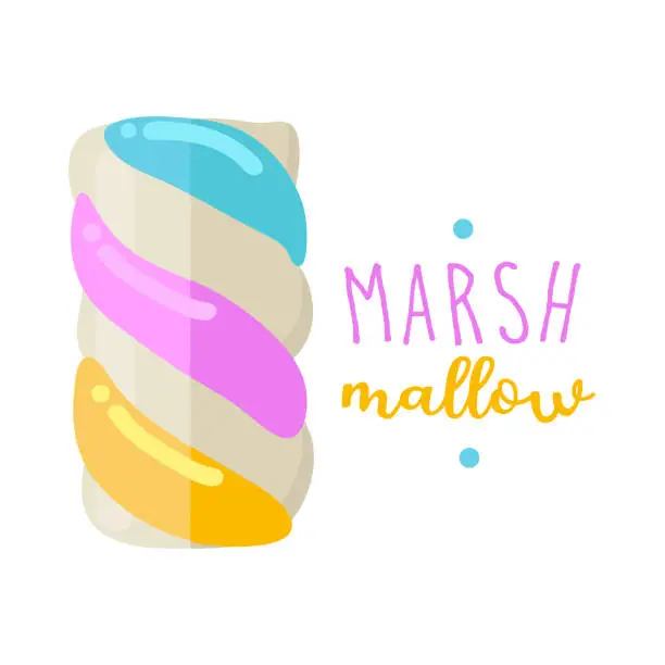 Vector illustration of Marshmallow icon clipart avatar logotype isolated vector illustration with lettering