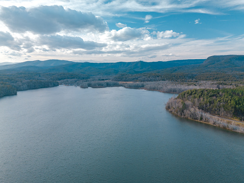 Lake James - Appalachian Mountains - Asheville North Carolina - Smoky Mountains - Evergreen - Wide Angle