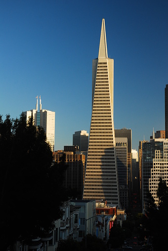 San Francisco, CA, USA August 25, The Transamerica Pyramid rises over the Financial District of San Francisco and continues to dominate the city skyline