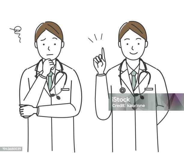 Doctor Thinks About A Problem And Finds A Solution Stock Illustration ...
