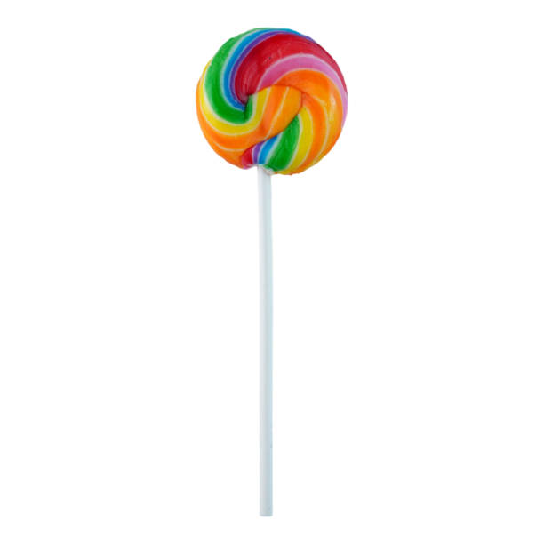istock Colorful lollipops candy isolated on white background 1943683137