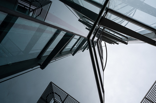 Reflect glass and structural components of a modern Building