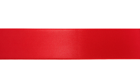 Red ribbon with clipping path on white background