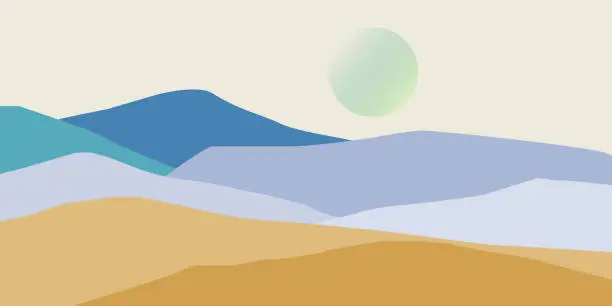 Vector illustration of Mountain landscape abstract background design