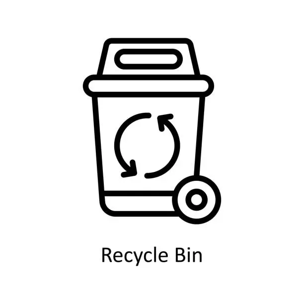 Vector illustration of Recycle Bin Vector  Outline icon Style illustration. EPS 10 File