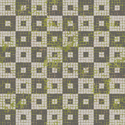 Mosaic stone surface diffuse or albedo texture map. 8K, high resolution seamless mosaic floor texture., 3D illustration