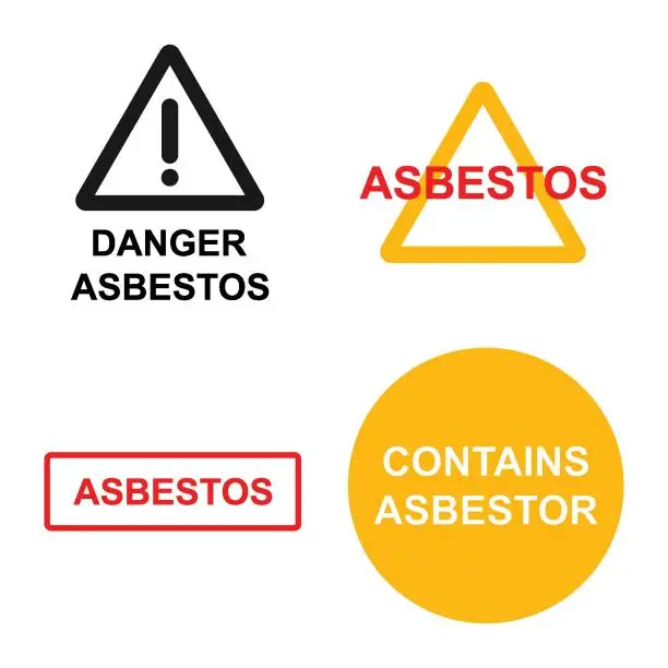 Vector illustration of asbestos danger warning icon vector