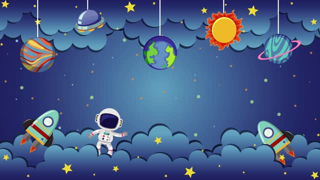 Astronaut\'s Whimsical Space Journey
