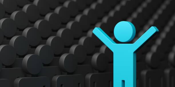 istock Person leader of a team. People difference. Teamwork success concept 1944029230