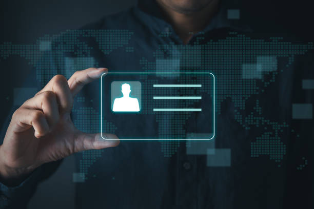 istock Businessman Holding Digital ID profile Card for Modern Business Authentication and Digital Security Privacy concept 1944041118