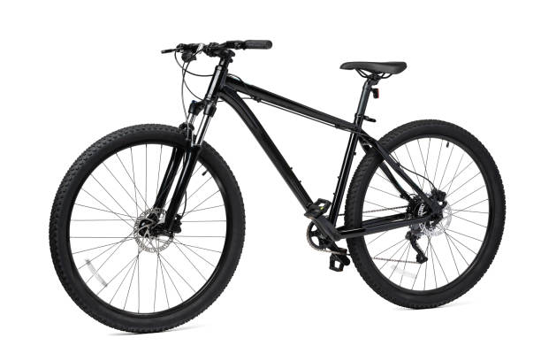 istock Black mountain bicycle isolated on white background 1944081030