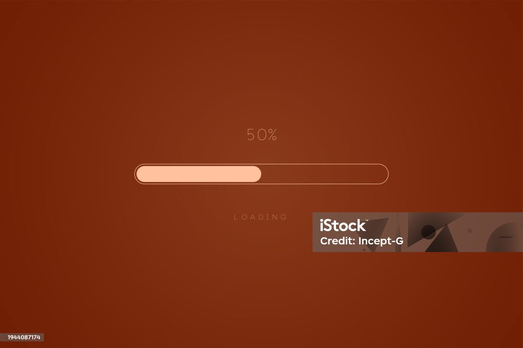 50 Loading Color Trend Brown In Progress Loading Bar 50 Percent A Loading Bar ...
