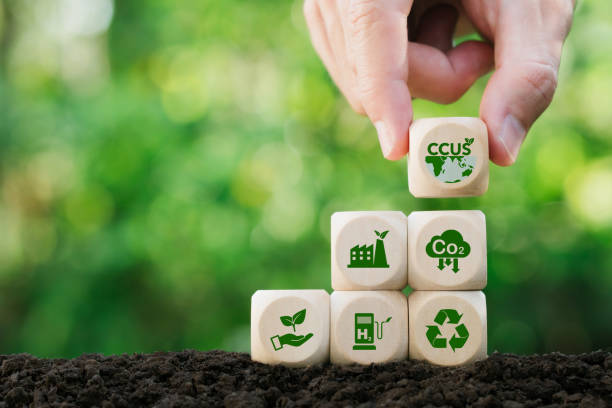 istock CCUS, Carbon Capture, Utilization and Storage concept.Hand holding wood block with CCUS word and icon.Technology of CO2 capturing and store. Net zero target, limit global warming. 1944095168