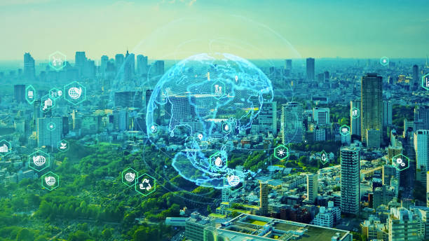 istock Modern city and environmental technology concept. Sustainable development goals. SDGs. 1944133338