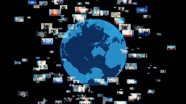 istock Global netowrk concept. Social networking service. Streaming video. communication network. 1944133865