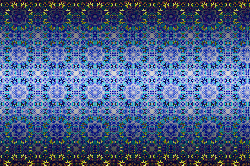 Abstract geometric background with a beautiful pattern. Blue color with gradient. 3d effect.